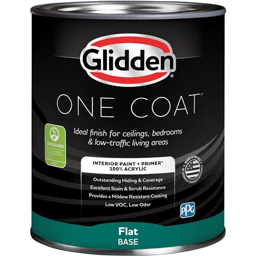 Glidden Interior Paint + Primer: Gray/Go to Gray, One Coat, Flat, 1-Quart - color: Go to Gray, size: 32 Fl Oz (Pack of 1)