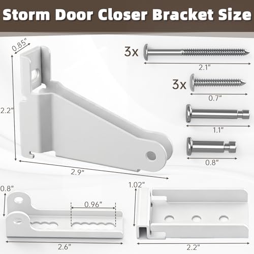 Thickened Storm Door Closer Bracket, Durable Storm Door Replacement Kit - size: 1pack white