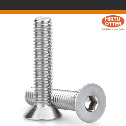 M2.5 x 20mm 60 Pcs Flat Head Socket Cap Screws, Countersunk Bolts, DIN 7991, 304 Stainless Steel, Fully Threaded, Bright Finish, Allen Hex Drive,for Furniture, DIY, 3D Printing - size: M2.5 x 20mm-60 PCS