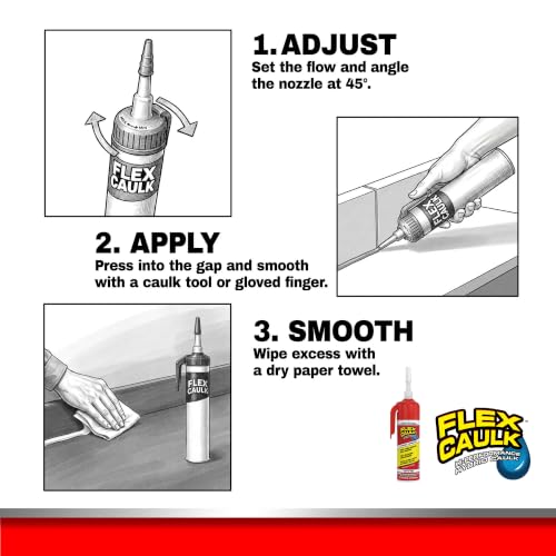 Flex Caulk Hybrid Polymer Waterproof Sealant, White, 4 oz, 2-Pack - style: Hybrid, White, 4 oz, 2-Pack