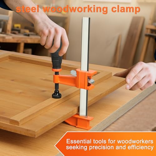 Bar Clamps for Woodworking, 4 Pack 6 Inch F Clamp Set, Quick Release - color: Orange