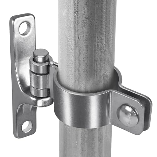 Insaga 304 Stainless Steel Gate Hinges 2Pack, Heavy Duty 1-5/8" Pipe Hinge with 5/8" Pin, Wall Mount Anti-Rust Chain Link Fence Hinge for Barn, Farm, Sports Field - color: 1-5/8''-2pack