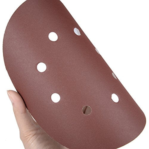 uxcell 10Pcs 7 Inch 8 Hole Hook and Loop Sanding Disc 400 Grit Flocking Sandpaper Random Orbital Sander Paper - size: 400 Grit