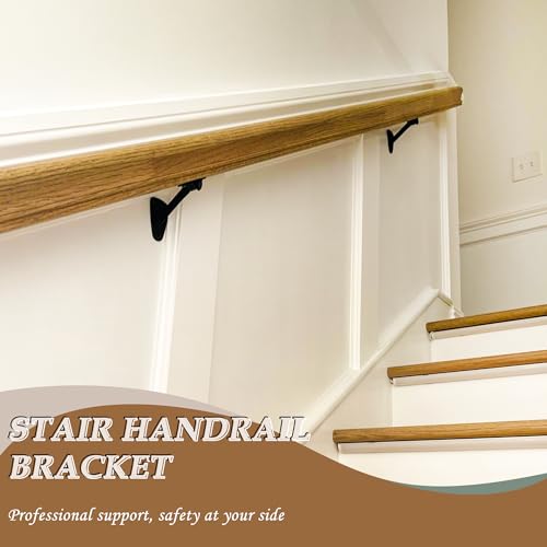SHENGHUISS 3" Black Hand Rail Bracket,3 Pack 304 Stainless Steel Heavy Duty Handrail Stair Brackets with Screws for Home/Office - style: Black