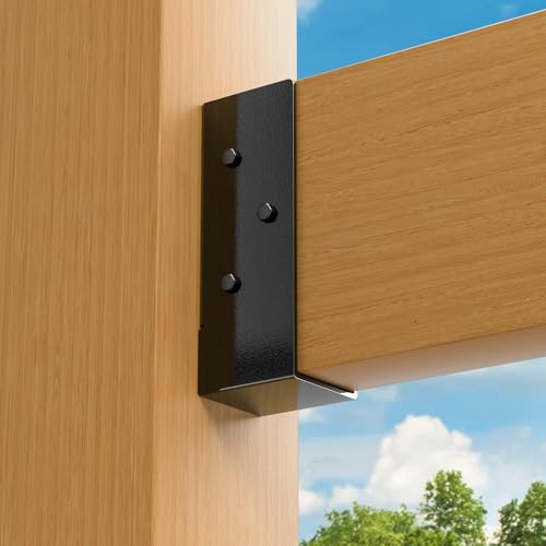FMhotu Concealed Joist Hanger (6 Pack), 2"x6" Outdoor Concealed-Flange Joist Bracket with Screws, Q235B Steel Powder Coated Concealed Mount Light Joist Hangers for 2"x6" Beam, Swing, Handrail, Fence - size: 2X6
