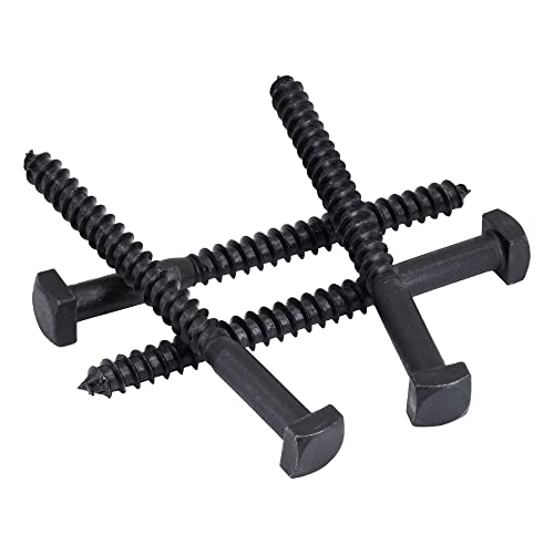 Rustic Square Lag Screws, Ruspert Weatherproof Coating, Black Exterior Lag Bolts, 1/4 x 3-Inch, (Pack of 25) - size: 1/4" x 3", style: Black Ruspert Coating (Outdoor Use)