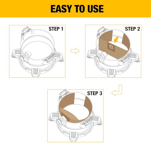 3 Pack DEWALT Dust Bag DXVA19-4101, for 6-10 Gallon Wet/Dry Vacuum, DEWALT Vacuum Bags, Compatible with DXV06P DXV09P DXV09PA DXV10P DXV10PL DXV10S DXV10SA DXV10SB - style: DeWALT Dust Bag - 6-10 gal.