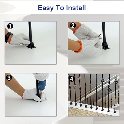 Sidasu 10-Pack Wrought Iron Balusters Knuckle Design - size: 10 pack, style: Knuckle Baluster
