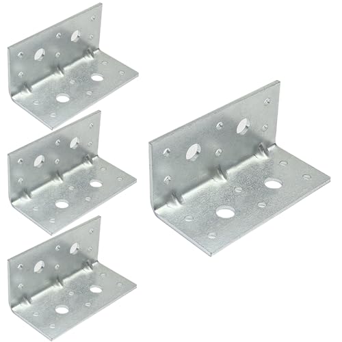 4 PCS Corner Brace, Reinforing Angle, Versatile Carbon Steel Corner Brackets, Heavy Duty Brace with Adjustable Slot Holes, 90 Degree Brackets for Wood Furniture Cabinet