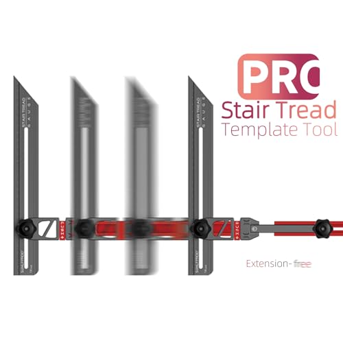 Stair Tread Template Tool - Upgrade Stair Tread Tool, Stair Measuring Tool - color: Red-Gray