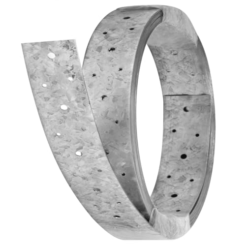32ft Metal Strapping,2" Width Perforated Steel Coil Tie Strap - size: Width:2"(50.8 mm)
