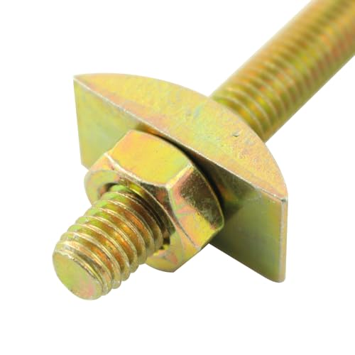 2 Sets Furniture Countertop Connectors Screws Half Moon Pads Nuts Large Classroom Countertop Combination Connectors Table Fasteners for Headboards Footboards Bed Rails Sideboards