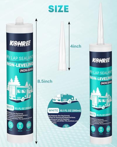 Kohree Non Sag RV Roof Sealant 2 Pack, Lap Sealant for RV Roofs White