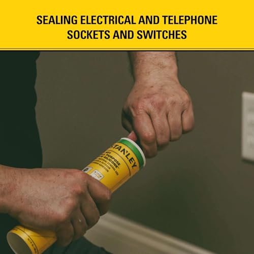 Stanley S421 RTV Silicone Caulk Black (1 x 10.1 fl.oz.) - 100% Waterproof Industrial-Grade Silicone for Kitchen, Bathroom, Shower, Window, Door, Indoor & Outdoor Use - size: 1 Pack