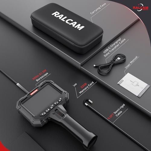 Ralcam Two-Way Articulating Borescope for Mechanic Automotive HVAC Wall - size: 4.9FT