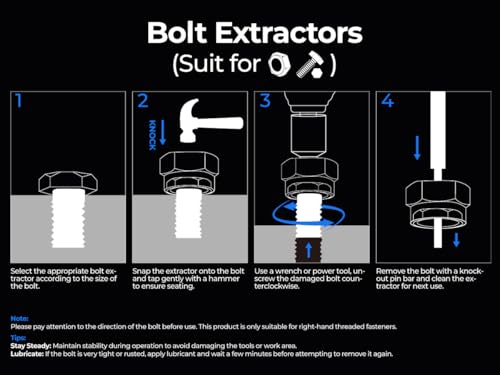 toolant 19-Piece Impact Bolt Extractor Set - size: 19pcs
