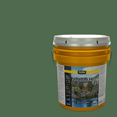 Rodda Paint CASCADIA XL Exterior Satin Paint & Primer in One, 5-Gallon, Jungle Adventure - color: Jungle Adventure, size: 640 Fl Oz (Pack of 1)