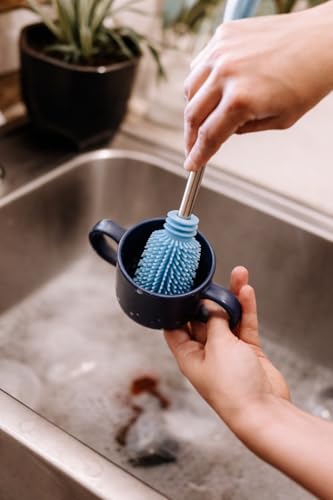 Haakaa Food-Grade Silicone Double-Ended Cleaning Brush (Brush-Mist Blue) - color: Brush-mist Blue