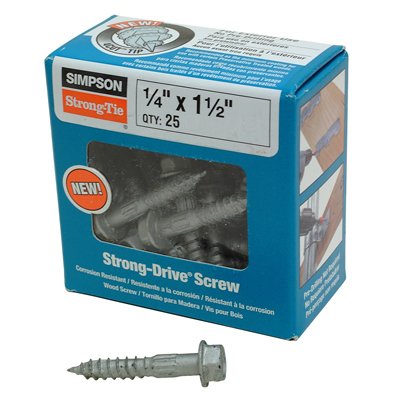 Simpson Strong-Tie SDS25112-R25 Structural Wood Screws - 1.5 in, 25 Pack, External Hex Drive