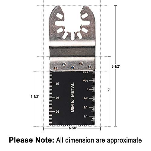 20PCS Bi-Metal osciallting Saw bldes, Diagtree Oscillating Multitool Quick Release Saw Blades Fits Fein Multimaster, Porter Cable, Black&Decker, Bosch Craftsman, Ridgid, Makita etc - color: Sliver Bi-Metal 20PCS