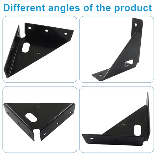 85mm Corner Brace Brackets, 4Pcs, Black - size: 85mm