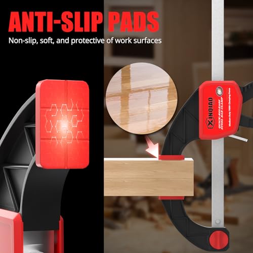 XINQIAO Bar Clamps for Woodworking 12 Inch (4) Wood Clamps Set, One-Handed Spreader with 150lbs for Stable and Reliable Fixing Solutions - size: 12IN 4PCS