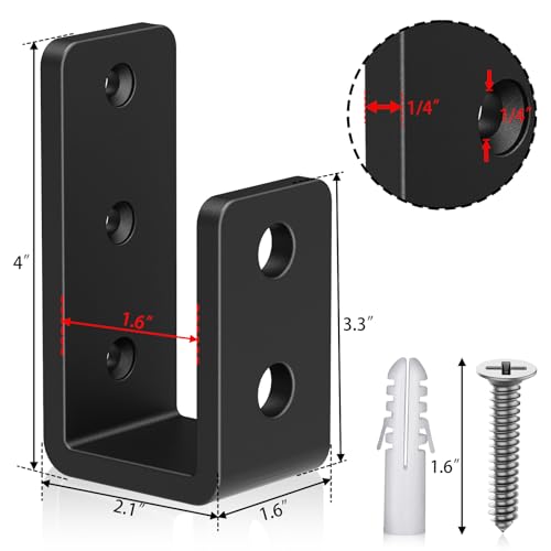 2x4 Door Barricade Brackets, 6mm Thickened Security Brackets(4Pack) - size: 6mm 4PCS