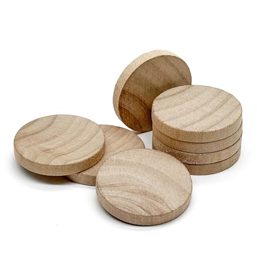 30Pcs Flat Head Wood Plugs,Screw Hole Plugs,Wooden Hole Plugs,Buttons Wood Plug,Wood Screw Covers for Furniture Tables Chairs(35x5mm)