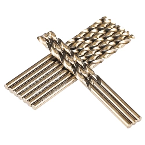 CaRoller 1/8 Inch Cobalt Drill Bit Sets,10 Pack 135 Degree Tip of M35 Length Twist Drill Bits with Storage Case for Hard Metal, Stainless Steel, Cast Iron, Wood and Plastic (1/8"-10pcs-M35) - size: 1/8"-10pcs-Cobalt