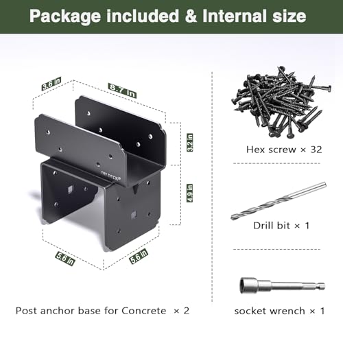 2Pack Stainless Steel Bracket for Wood 6x6(Actual 5.5"x5.5") Post to 4x6(Actual 3.5"x5.5") Beam Connector Post Anchor Base Metal Hardware ( P6x6-B(4x4/4x6)) - size: P6x6-B(4x4/4x6), style: 2Pack