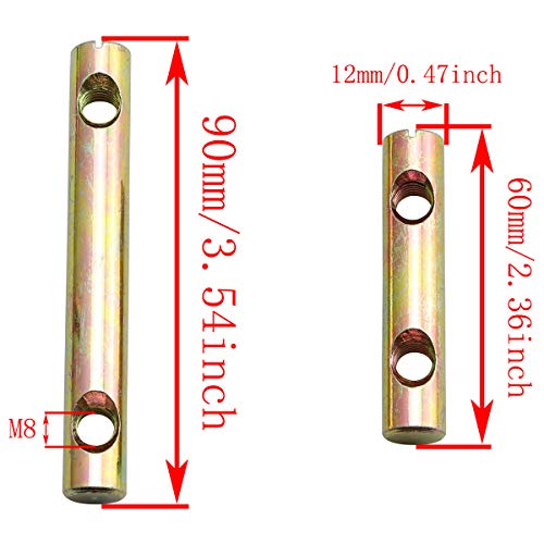 TAODAN 4PCS 2 Holes Cylindrical Barrel Nut Cross Dowels Slotted Nut for Furniture Beds Headboard Cribs (8x60mm+8x82mm)