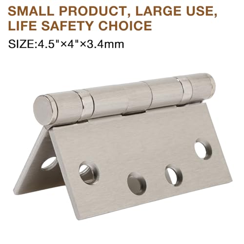 TDCHINGES Commercial Brushed Nickle Door Hinges 4x4.5 Heavy Duty NPR 2 Pack - color: Satin Nickel, size: 2 Pack-BB