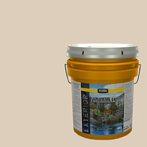 Rodda Paint CASCADIA XL Exterior Satin Paint & Primer in One, 5-Gallon, Oyster - color: Oyster, size: 640 Fl Oz (Pack of 1)