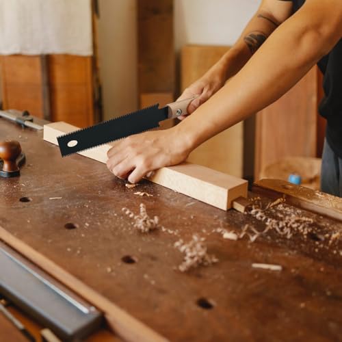 6 Inch Flush Cut Saw, Double-sided Fine Teeth Wood Pull Saw for Hardwood & Softwood Woodworking Trim (15/17TPI)