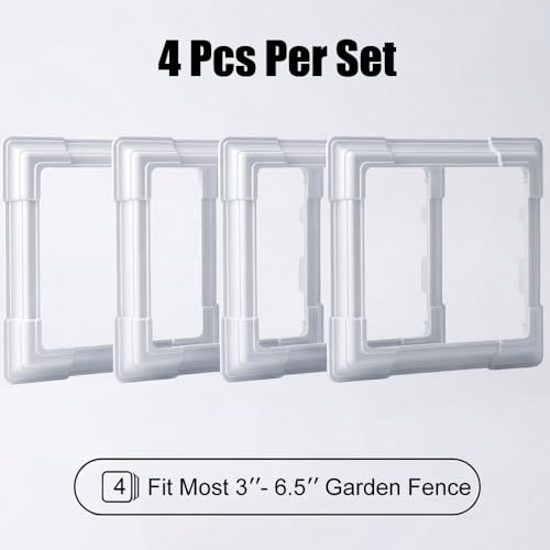 6 x 6 Inches ABS Post Sleeve, Adjustable Skirt, White, 4 Pack - color: 4Pack-White