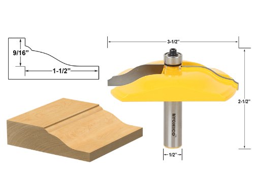 YONICO Raised Panel Cabinet Door Router Bits 3-1/2-Inch Diameter Ogee Bead 1/2-Inch Shank 12140 - style: Ogee Bead - 3-1/2" Diameter - 1/2" Shank