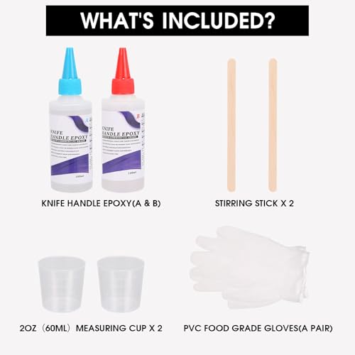 Knife Handle Epoxy, Ideal for Knife Handle Applications, 6.7 Ounce Adhesive Set, High Impact Clear Resin Kit, A & B 2 Part Epoxy Glue, Rigid and Flexible Resin