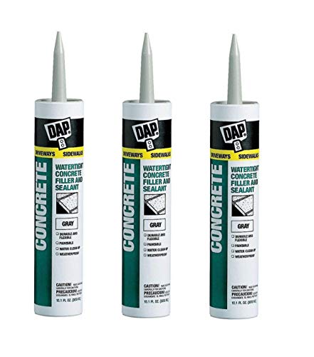 DAP Concrete and Mortar Filler and Sealant, Gray, 10.1 Oz (7079818096) (Pack of 3) - size: 10.1 Oz, (Pack of 3)