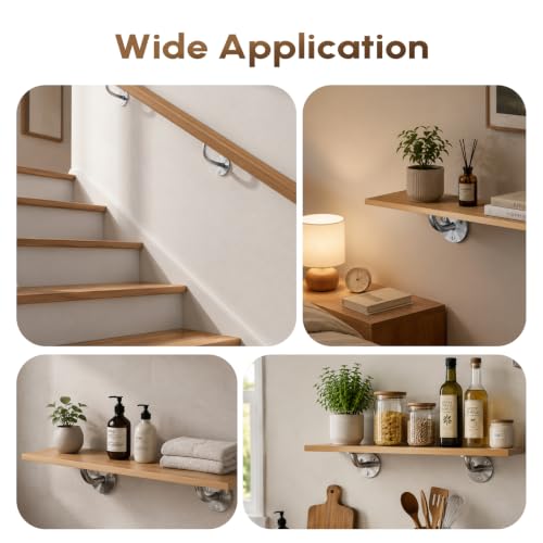 2 Pack 316 Stainless Steel Handrail Bracket for Indoor Stairs, Brushed Railing Brackets for Handrail, Wall Mount Hand Rail Bracket - size: 2 Pack