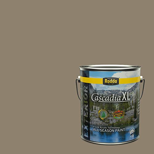 Rodda Paint CASCADIA XL Exterior Satin Paint & Primer in One, 1-Gallon, Moonscape - color: Moonscape, size: 128 Fl Oz (Pack of 1)
