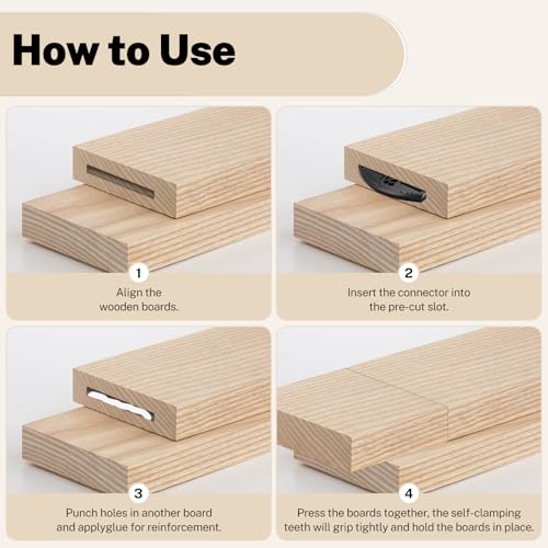 Biscuit Joiner Plates – Self-Clamping Plastic Biscuit Joiner Connectors for Woodworking, Furniture Framing, Door Frames & Composite Deck Fixing (100)