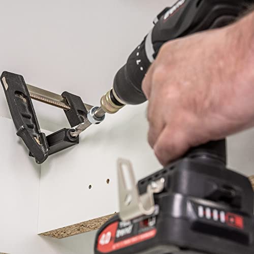 Trend Mini Twin Pocket Hole Jig with HSS Drill Bit & Depth Setting Collar, Square Drive Bit & Pocket Hole Screws Selection, PH/JIG/M