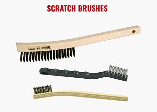 Weiler 44240 Plater's Brush, Stainless Fill, 4 X 18 Rows, Shoe Handle, Made in the USA (Pack of 12) - size: .006 Stainless Steel Wire x 10" x 1-1/8", style: Pack of 12