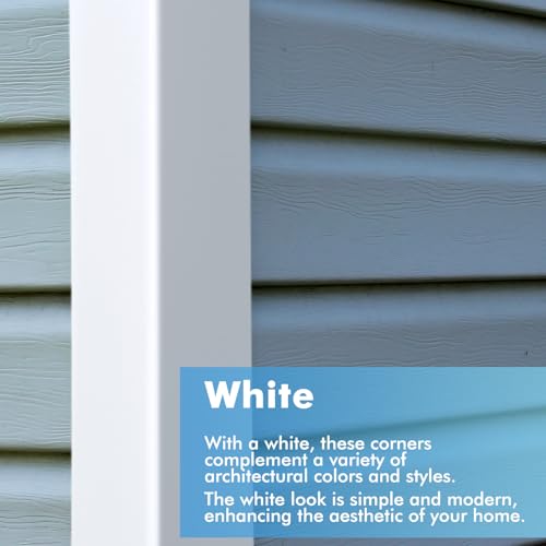 Blulu 4pcs 4 ft White Outside Corner Post 3 in. x 3/4 in. Corner Post Trim Bead Exterior Home Vinyl Siding Building Angle House Construction Molding Outdoor