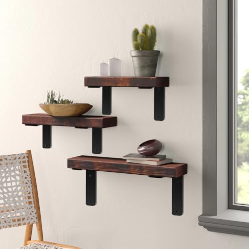 2 Pack - L 8" x H 6" x W1.5, 5mm Thick Black L Shelf Bracket, Iron Shelf Brackets, Metal Shelf Brackets, Floating Shelf, Shelf Supports with Screws - size: 8''x6'', style: Black 2 Pack