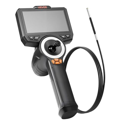 VEVOR 4-Way Articulating Endoscope with Light, 1080P HD Industrial Borescope Inspection Camera with 0.15-inch Ultra Slim Articulated Probe, Flexible Snake Scope Cam for Wall Automotive Inspect-4.9FT - size: 0.15-inch Probe