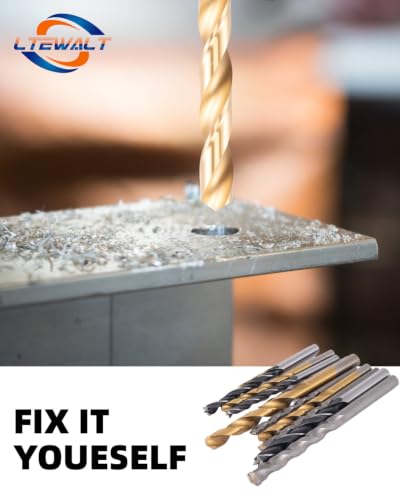 Multi Drill Bit Set HSS Titanium 130PC Masonry Brad Point Bit 1/16-3/8 Inch