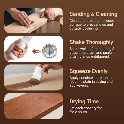 Wood Stain, Water Based Wood Stain and Sealer 2 in One,No Priming, No Top Coat Required, Fast Drying|Low Odor|Non-Toxic, Perfect for Indoor and Outdoor Furniture(6.35 oz Transparent)