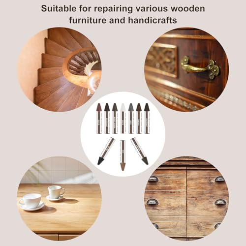 uxcell 5Pcs Wood Filler Stick, Wax Sticks Wood Touch Up Markers, White - color: White
