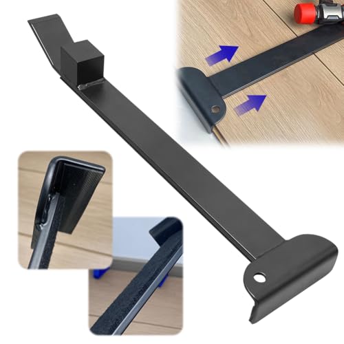 Heavy Duty Pull Bar and Pry Bar, 17" Professional Pull Back Hook, Wear Resist Floating Floor Installation Tool, Rust Proof Wood Board Pry Bar for Laminate Flooring Installation